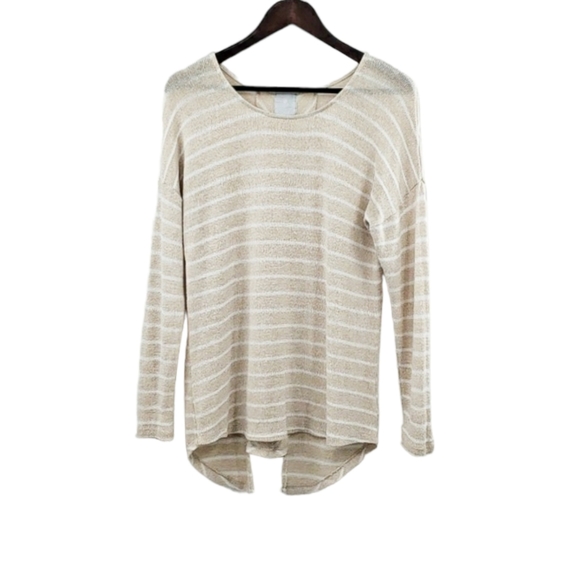 Sunday Anthropologie Striped Cream Knit Top - Picture 2 of 9